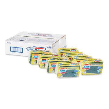 S.O.S.® Heavy Duty Scrubber Sponge, 2.5 X 4.5, 0.9" Thick, Yellow-green, 3-pack, 8 Packs-carton freeshipping - TVN Wholesale